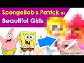 Draw SpongeBob + Patrick as Beautiful GIRLS (BFFs) Reimagined | Semi-Realistic Art Style | Mei Yu