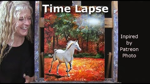 Leer tekenen en schilderen met acrylverf "HERFSTPAARDEN" - Eenvoudige herfstkunsttutorial voor be...