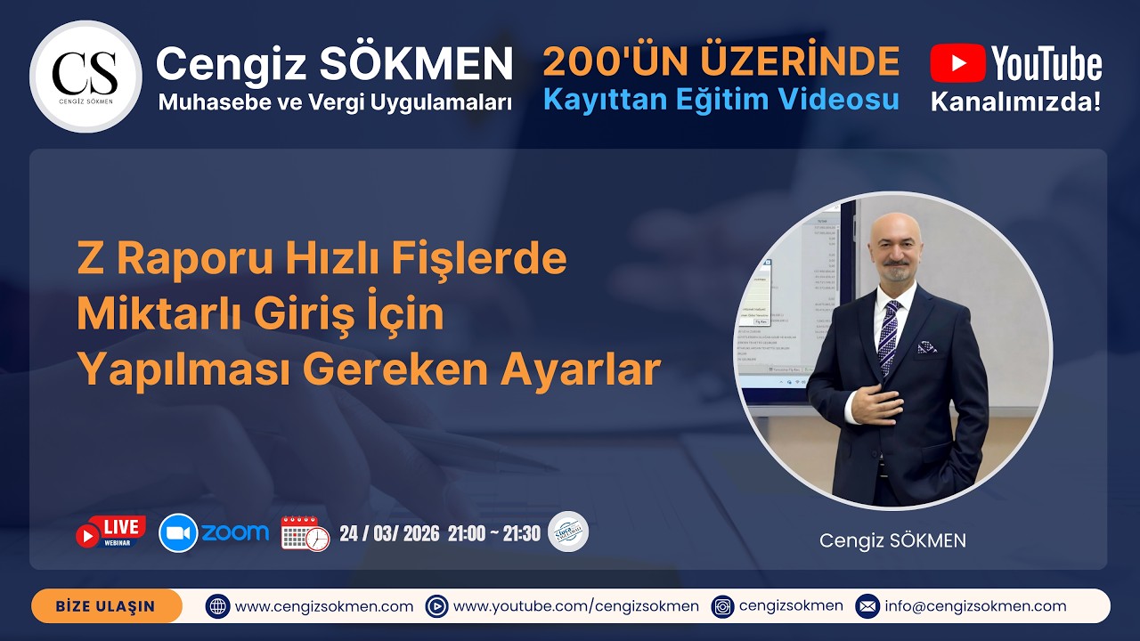 Z Raporu Hızlı Fişlerde Miktarlı Giriş İçin Yapılması Gereken