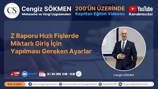 Z Raporu Hızlı Fişlerde Miktarlı Giriş İçin Yapılması Gereken Ayarlar