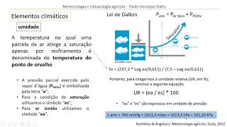 Elementos climáticos - Umidade