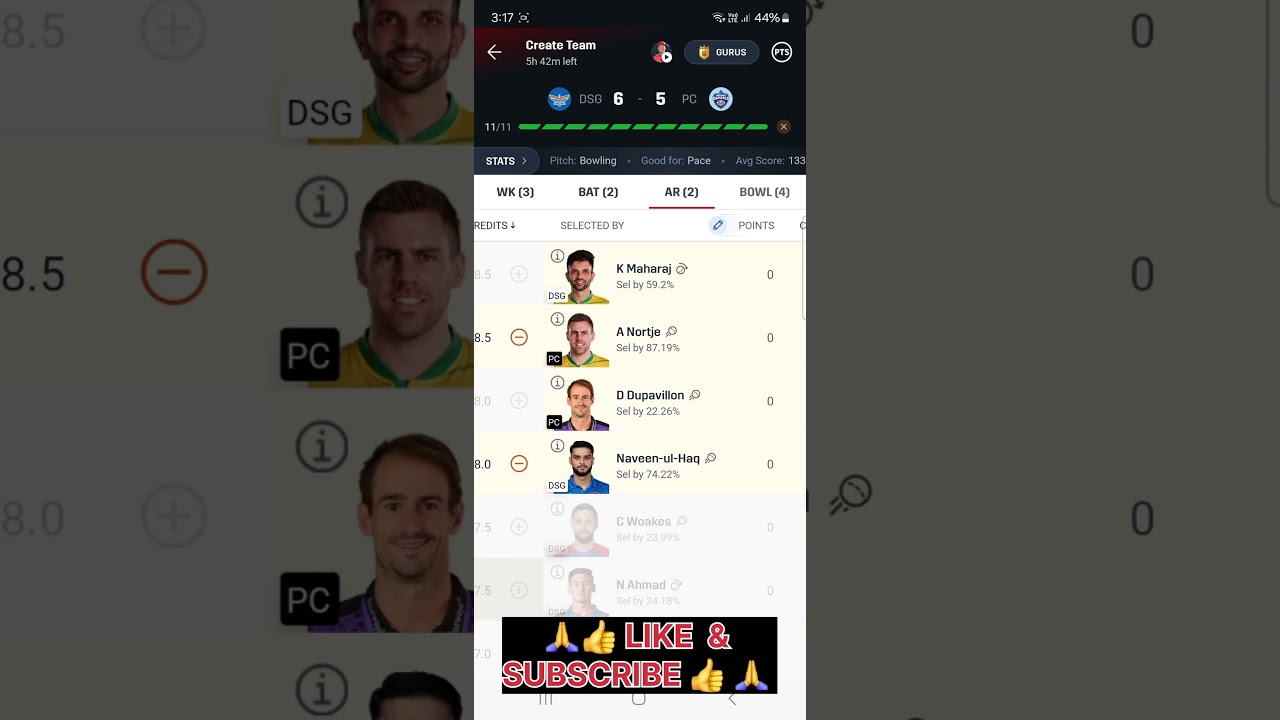 DSG VS PC Dream11 DSG VS PC Dream11 Prediction Durban Super Gaint VS Pretoria  Capital SA2O Today