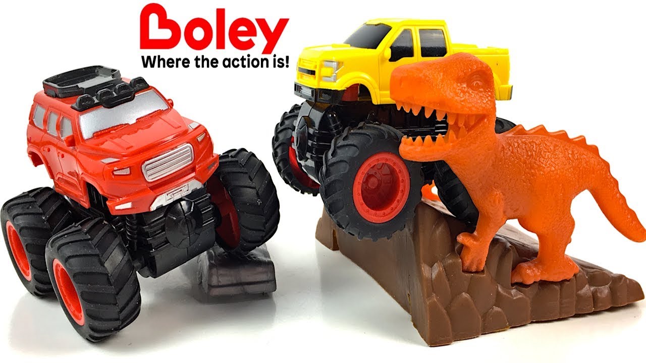 UNBOXING BOLEY MONSTER TRUCK PLAYSET WITH FRICTION POWERED 50 PIECES PLAY MAT & COMPETITION FUN