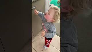 THE MOST DELICIOUS Christmas Tree Cookies spot the little taste tester! 😋 #christmascookies @christmassongsandcarols