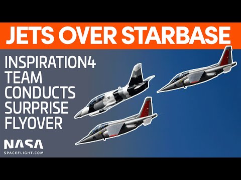 Inspiration4 Astronauts Fly Low Over Starbase | SpaceX Boca Chica