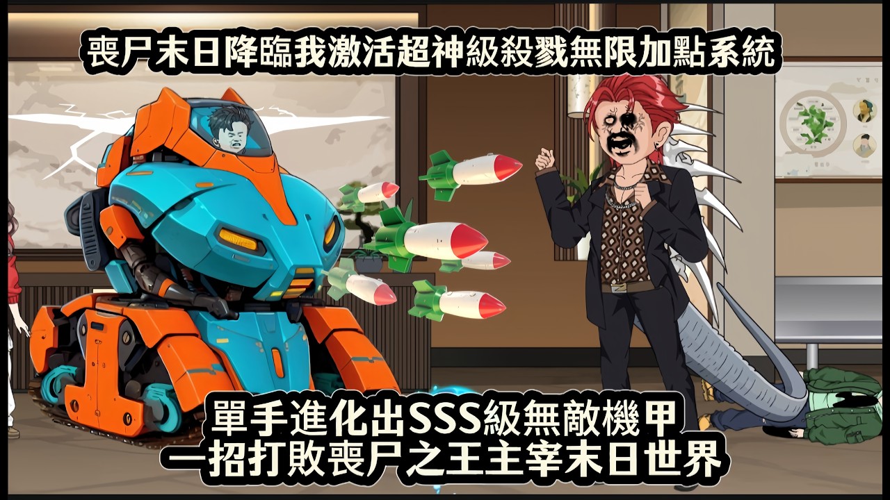 喪尸末日降臨我激活超神級殺戮無限加點系統，單手進化出SSS級無敵機甲一招打敗喪尸之王主宰末日世界