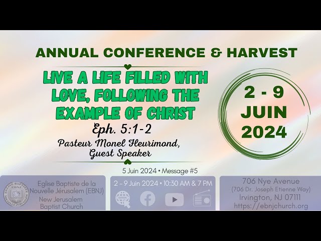 EBNJ Church Live-streaming: Annual Conference u0026 Harvest • June 2-9, 2024 Message #5 class=