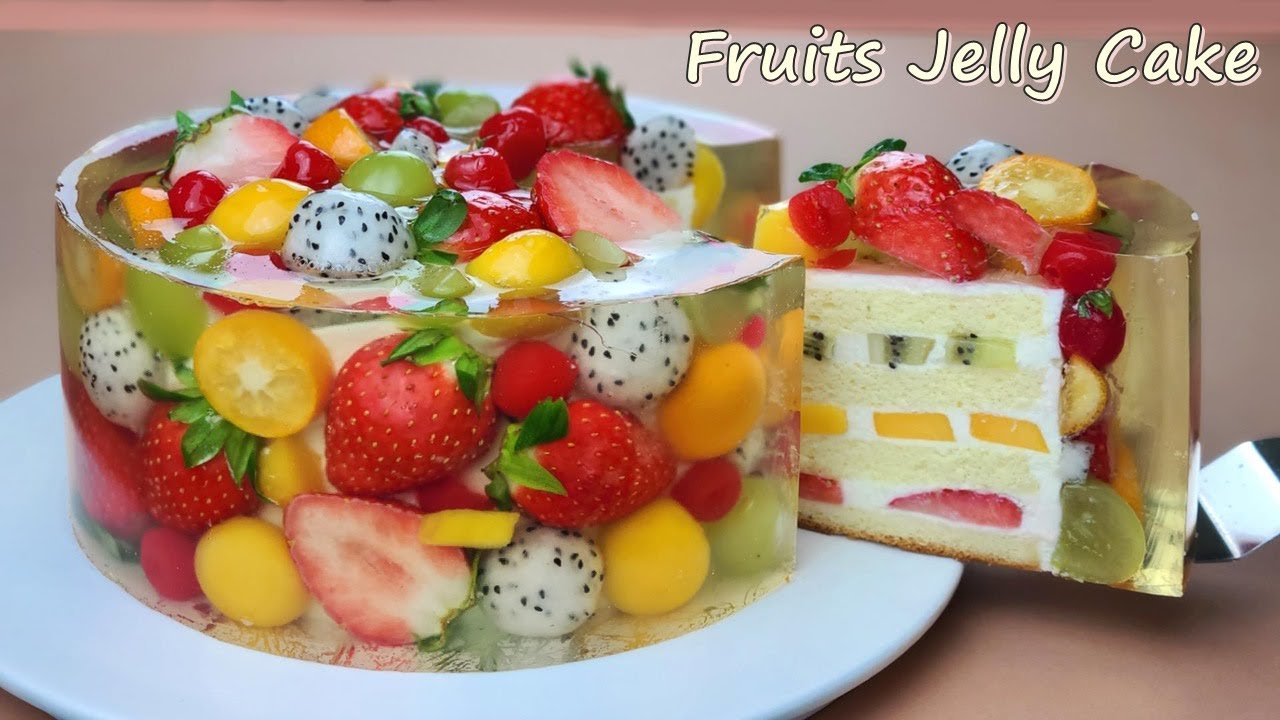 아름다운 과일 젤리 치즈케이크 / Amazing cake / Beautiful Fruit Jelly Cheesecake Recipe / Vanilla Sponge Cake