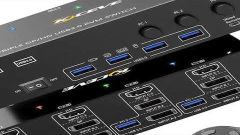 8K KVM Switch 3 Monitors 3 Computers HDMI DisplayPort USB 3.0 DP KVM Switcher 8K@30Hz/4k@144Hz Tripl