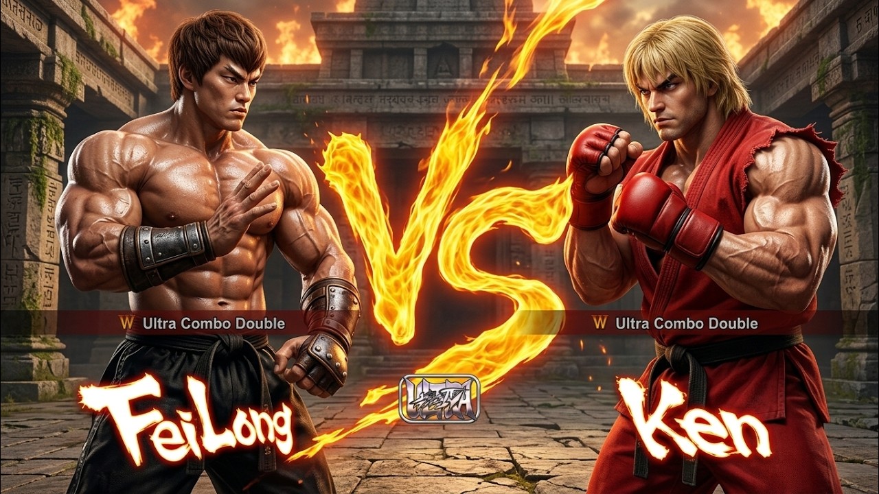 Ultra Street Fighter 4 - Fei Long (Bruce Lee) vs Ken Masters High