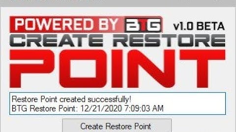 How to Use "Create Restore Point" - A Free App to Quickly Create Restore Points