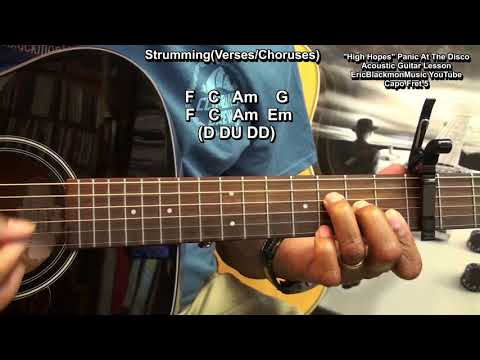 How To Play HIGH HOPES Panic! At The Disco On Guitar Beginners EricBlackmonGuitar HQ
