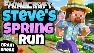 🌸 Steve's Spring Run 🌸 Minecraft |  Fitness Run | Brain Break | Exercise | GoNoodle Inspired screenshot 3