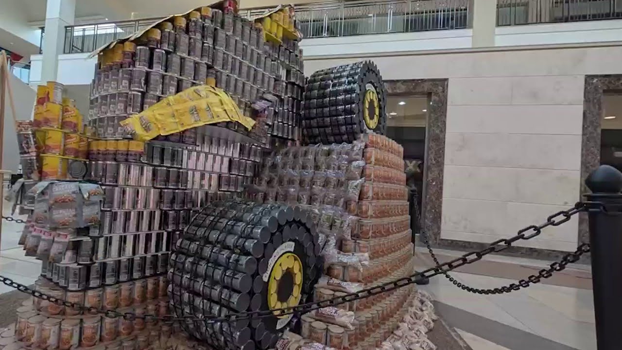 Local architects, college students help create massive sculptures for Canstruction