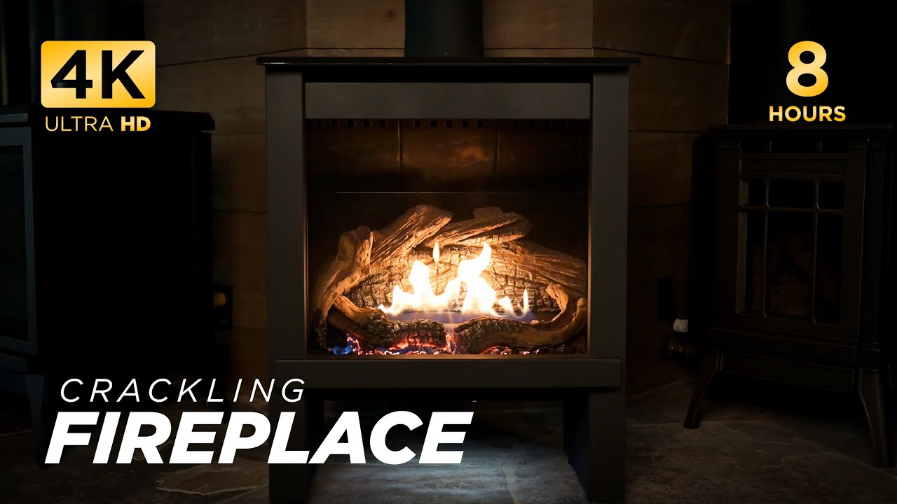 4K ULTRA HD CRACKLING FIREPLACE | True North TN24 | 8hr Ambience