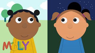 Day and Night Opposites Song | The ALPHABET Kids | Miss Molly Songs Resimi