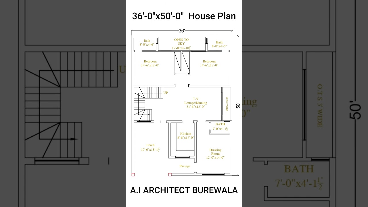 Modern Family Retreat 36' x 50' House Plan