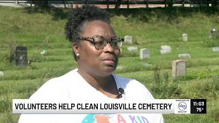 Volunteers make headway on cleaning up Louisville Cemetery