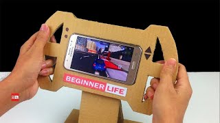 How To Make a Gaming Steering Wheel From Cardboard For Smartphone - DIY