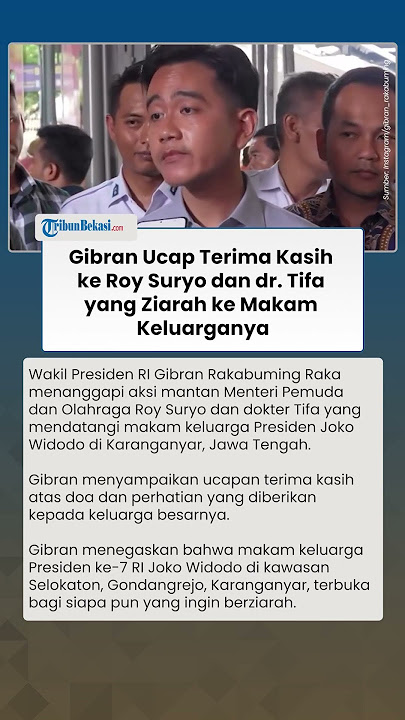 Gibran Ucap Terima Kasih ke Roy Suryo dan dr. Tifa yang Ziarah ke Makam Keluarganya