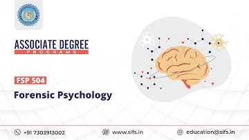 Forensic Psychology Online Course | SIFS India