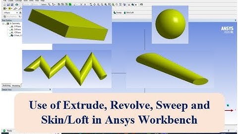 Use of Extrude, Revolve, Sweep and Skin/Loft in Ansys Workbench || Geometry || Basic Ansys Tutorial
