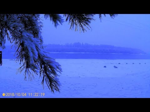 Первый снег и освещение в мастерской
