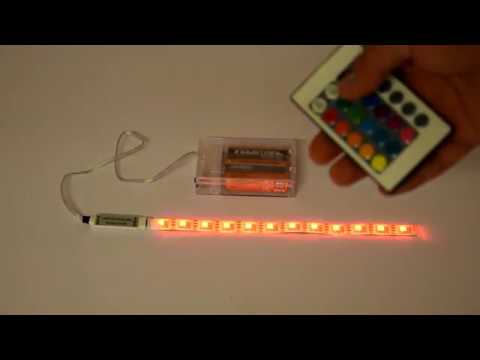 Regan Janice concept RGB LED Strip Waterdicht Op 3xAA Batterijen, Onderbouw - YouTube