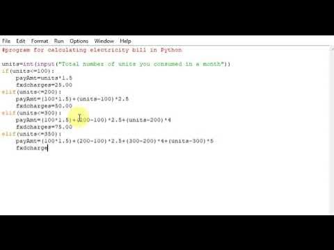 program for calculating electricity bill in Python - YouTube