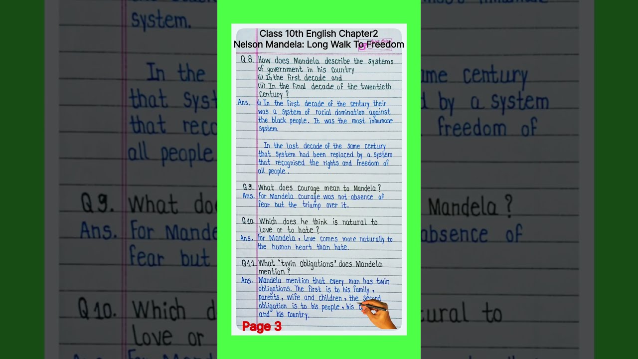 Nelson Mandela Class 10 Question Answer English Chapter 2 First Flight