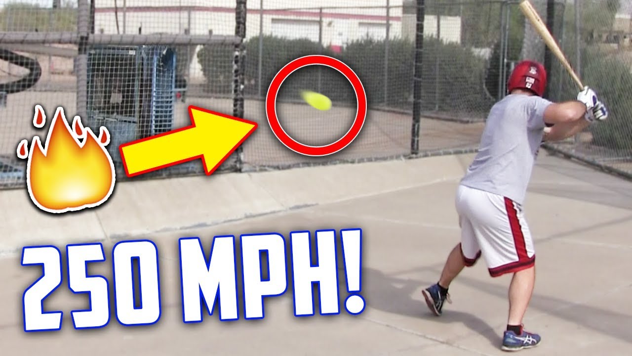 Hitting A 250 MPH Fastball IRL Baseball Challenge