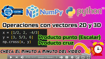 🤔 Operaciones con vectores: Producto punto o escalar y Producto cruz | 2D | 3D | Numpy | Python