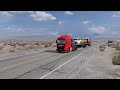Flatbed Trailer Cars Transportation with Truck - Speedbumps vs Cars vs Train - BeamNG.Drive 5