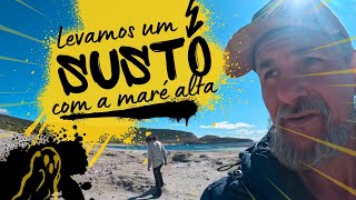 Quase ficamos ilhados com a maré alta próximo a Rada Tilly, Chubut, Argentina! Ep11