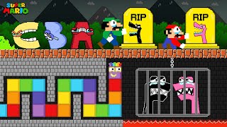 Mario and Luigi Missing Alphabet Lore (A - Z...) vs. Numberblocks Snake in maze mayhem!