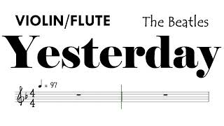 YESTERDAY 97 bpm Violin Flute Sheet Music Backing Track Partitura The Beatles