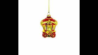 Glittered Royal Coach Glass Christmas Ornament (AA-225)