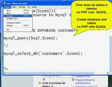 Create  database and table with PHP + MySQL