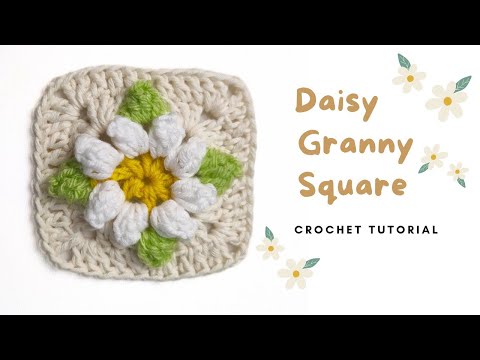 Daisy Granny Square Free pattern Step by Step Tutorial