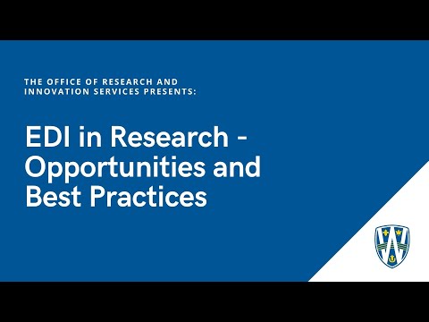 EDI in Research Opportunities and Best Practices