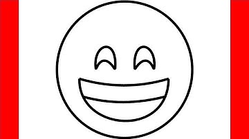 How to draw Grinning face with smiling eyes Emoji - Step by Step Drawing