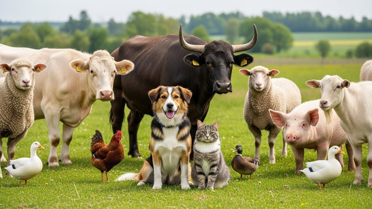 Farm Animal Habitat Pig ,Bee ,Puppy ,Duck ,Piglet ,Dog ,Duckling ,Monkey ,Elephant ,Cow   Animal