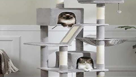 Large Cat Tree Tall Cat Tower for Indoor Cats Multi-Level Plush Cat Condo with Scratc