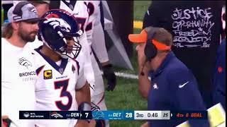 #Broncos Coach Sean Payton screaming at Broncos QB Russell Wilson in Detroit down big vs Lions #NFL