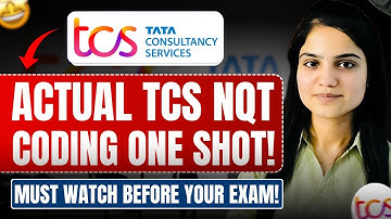 TCS NQT Coding One Shot 💻 | All Previous Year Questions with Solutions | Crack TCS in One Go!