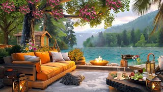 Morning Lakeside Ambience with Peaceful Nature Sounds and Relaxing Fireplace helps to Relax