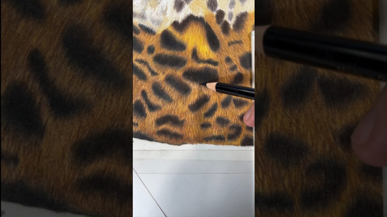 You can almost feel the fur through the paper 🐆 | #artshorts