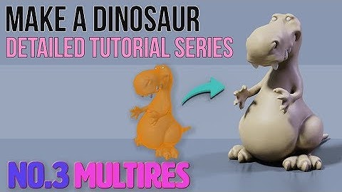 Making a Dinosaur Part 3 | Retopo for Multires | Blender 2.8 | 2019