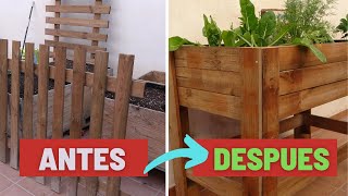FACIL FACIL cómo hacer MESA DE CULTIVO🍅🌶🥬🌱HUERTO ELEVADO con materiales RECICLADOS