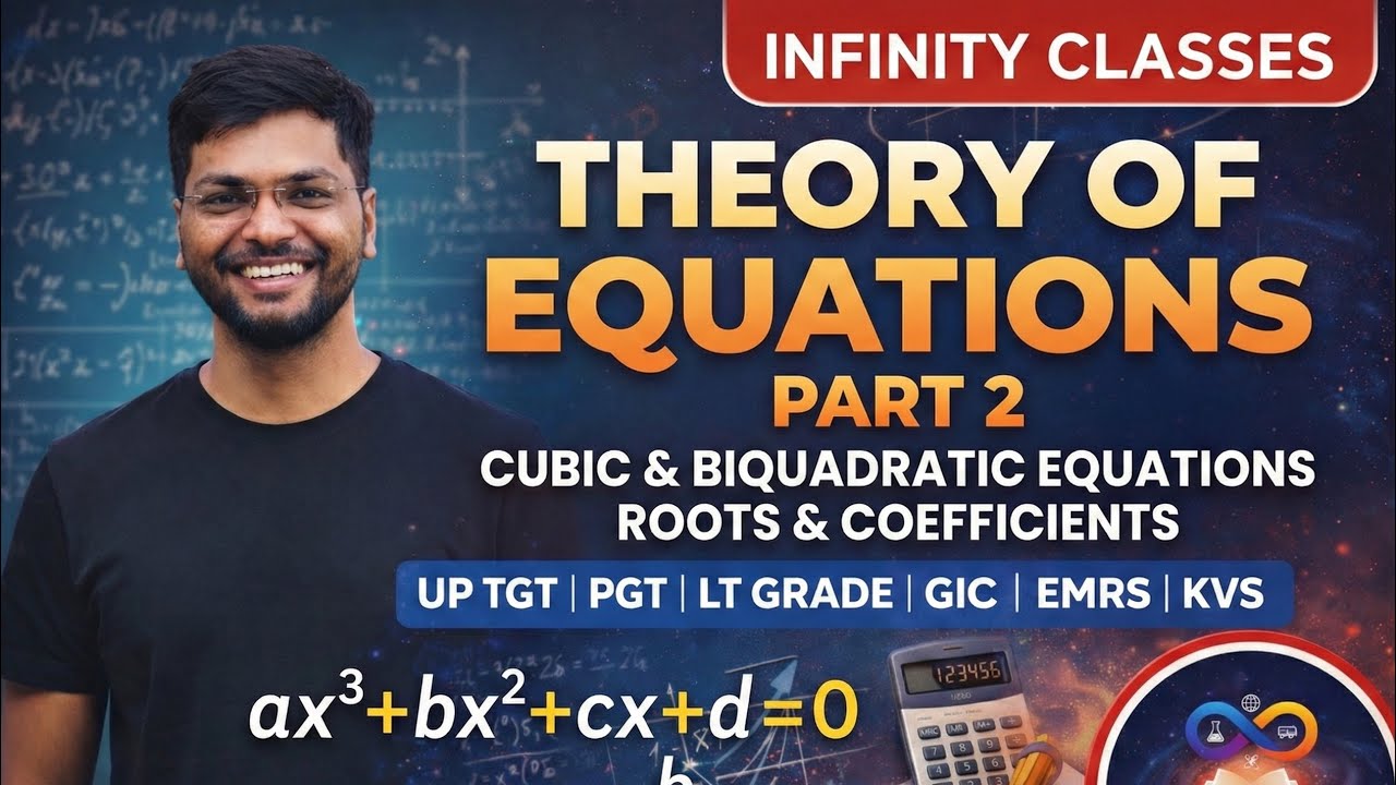 Theory of Equations Part 2|Nature of Roots & Coefficients|UP TGT, PGT, LT Grade Maths|Jitendra Yadav